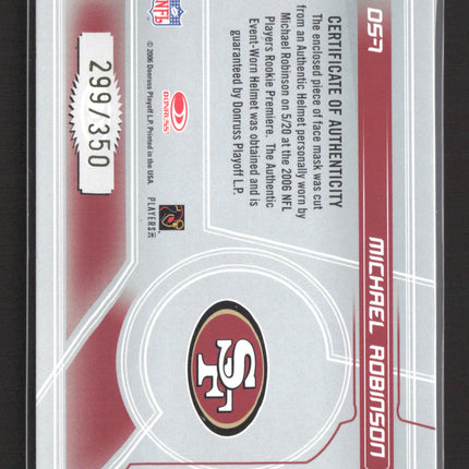 2006 Leaf Rookies & Stars Dress for Success Michael Robinson #DS-7 Facemask /350