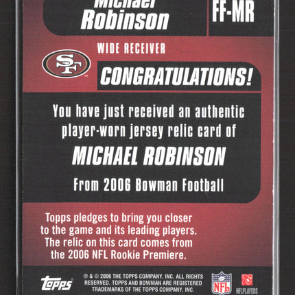 2006 Bowman Fabric of the Future Michael Robinson #FF-MR Patch