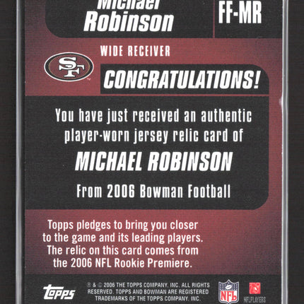 2006 Bowman Fabric of the Future Michael Robinson #FF-MR Jersey