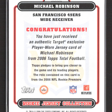 2006 Topps Total Football Michael Robinson #54TE Patch