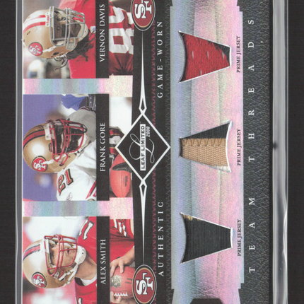 2008 Leaf Limited Team Threads Frank Gore Alex Smith Vernon Davis Patch 10/25