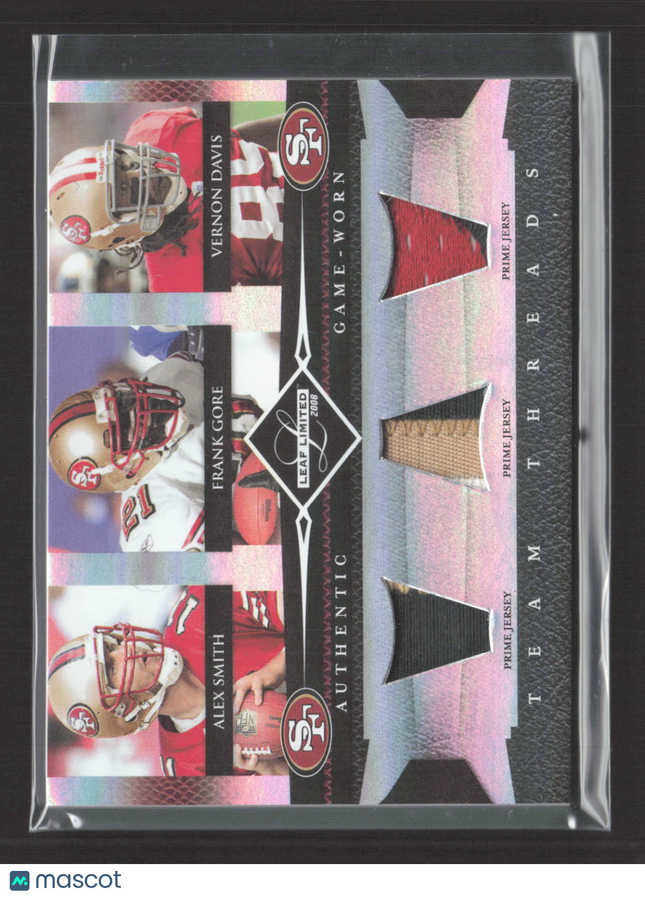 2008 Leaf Limited Team Threads Frank Gore Alex Smith Vernon Davis Patch 10/25
