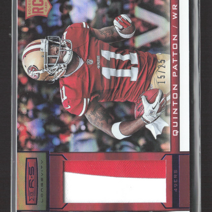 2013 Panini Rookies & Stars Longevity Quinton Patton #229 RC Patch /25
