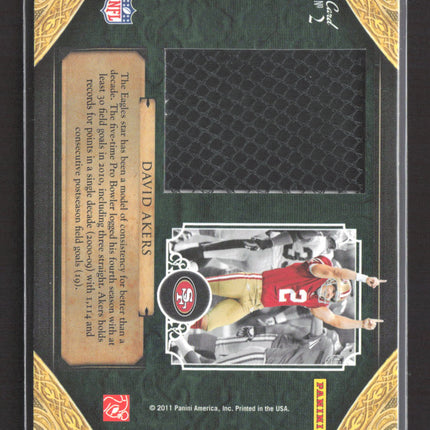 2011 Panini Crown Royale Net Fusion David Akers #2 Net Fusion Memorabilia