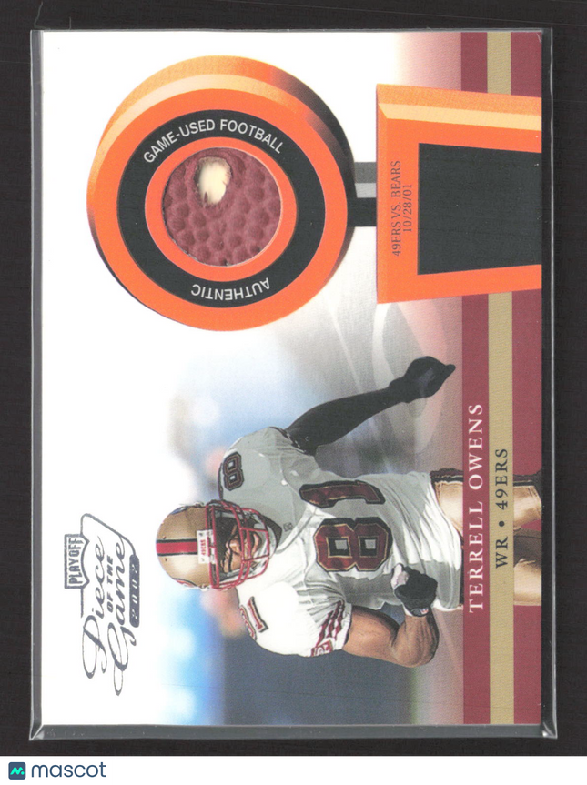 2002 Playoff Piece of the Game Terrell Owens #POG-50 Game-Used Football