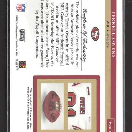 2002 Playoff Piece of the Game Terrell Owens #POG-50 Game-Used Football