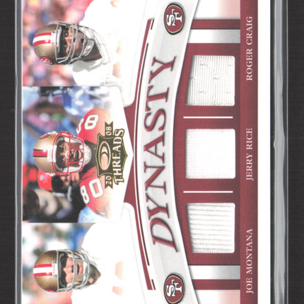2008 Threads Dynasty Joe Montana Roger Craig Jerry Rice #D-6 Jersey 118/250