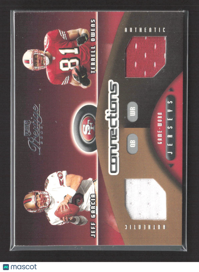 2002 Prestige Connections Terrell Owens Jeff Garcia #C-6 Game-Worn Jersey /500