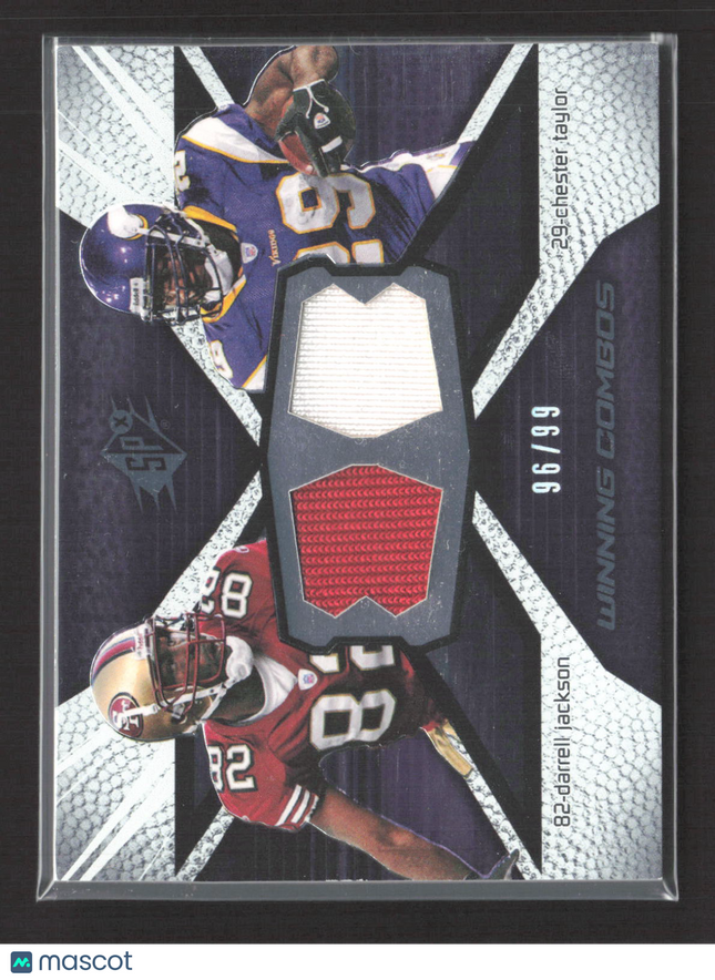 2008 SPx Winning Combos Darrell Jackson Chester Taylor #WC20 Dual Jersey 96/99