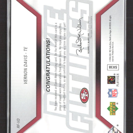 2006 Upper Deck Rookie Futures Vernon Davis #RF-VD Memorabilia Jersey