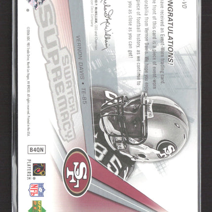 2006 Upper Deck SPx Swatch Supremacy Vernon Davis #SW-VD / Event-Worn Jersey