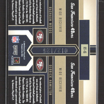 2004 Honors Rookie Tandems Derrick Hamilton Rashaun Woods #RT-16 Football /125