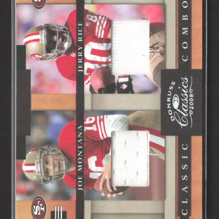 2008 Classics Classic Combos Joe Montana Jerry Rice #CC-10 Dual Jersey 146/250