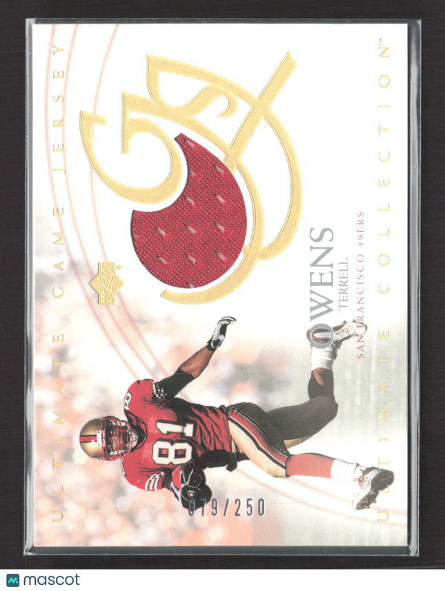 2003 Upper Deck Ultimate Collection Terrell Owens #UJ-TO 79/250 Game-Used Jersey