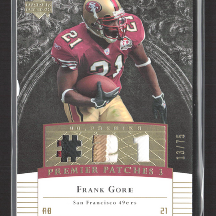 2007 Upper Deck Premier Frank Gore #PP3-FG 13/75 Game-Used Premier Patch