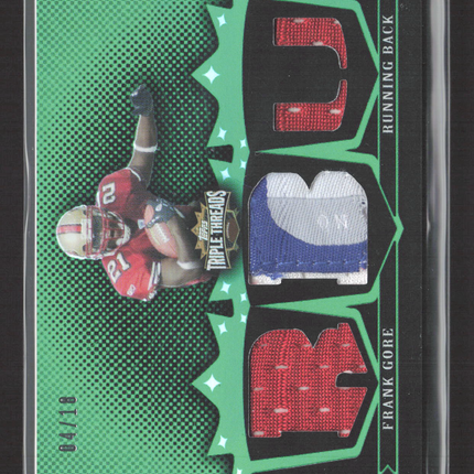 2007 Topps Triple Threads Frank Gore #TTR96 Emerald Laundry Tag Patch 04/18