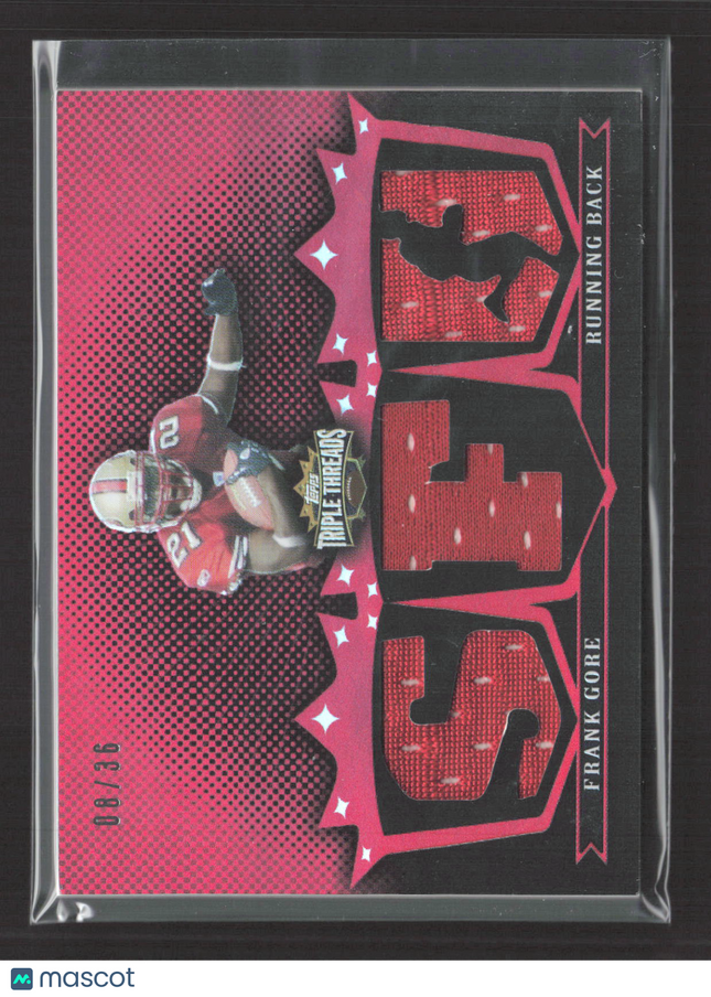 2007 Topps Triple Threads Frank Gore #TTR94 Authentic Jersey Relic 08/36