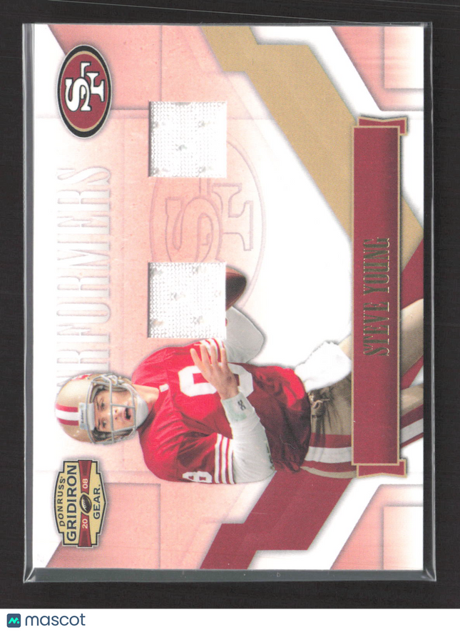 2008 Donruss Gridiron Gear Performers Steve Young #P-42 Dual Jersey 067/100