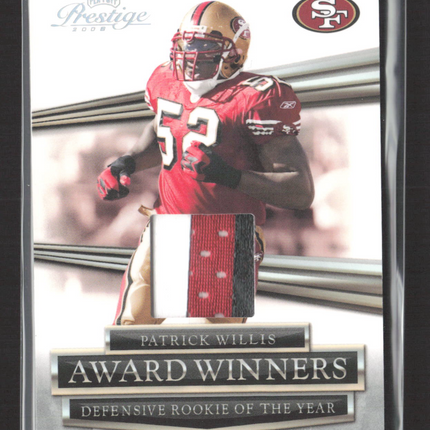 2008 Playoff Prestige Award Winners Patrick Willis #AW-2 01/25 Game-Worn Patch