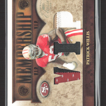 2008 Donruss Classics VIP Membership Patrick Willis #M-19 Game-Worn Patch 24/25