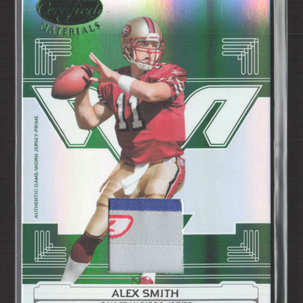 2006 Leaf Certified Alex Smith #124 Mirror Emerald Laundry Tag Patch /5