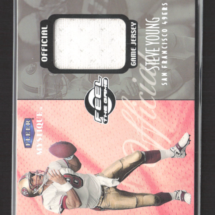 1999 Fleer Mystique Feel the Game Steve Young #N/A Game-worn jersey 064/580