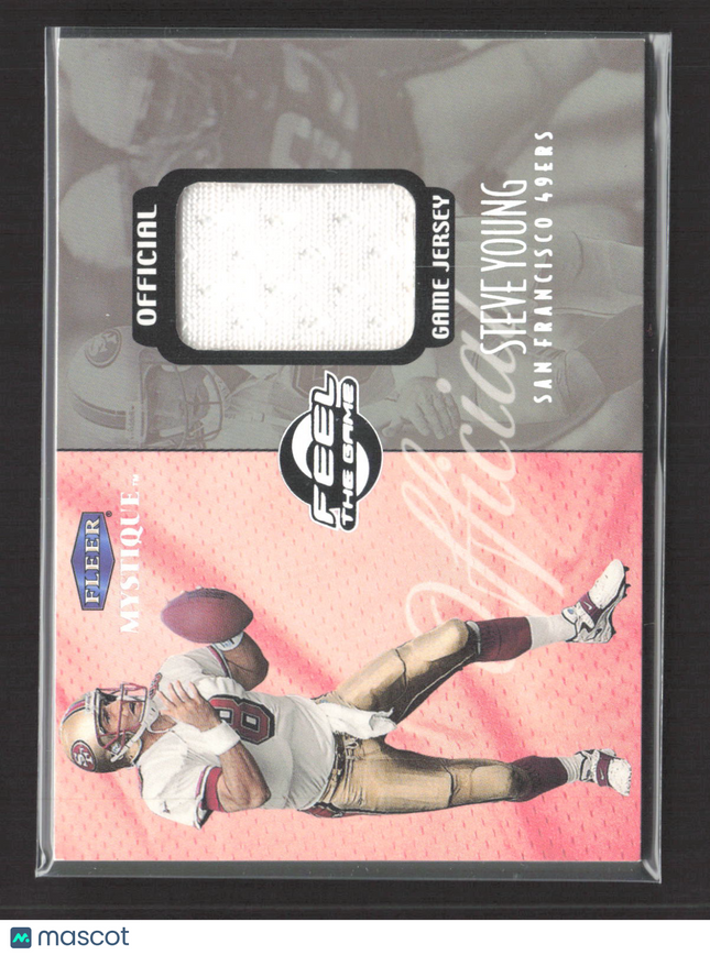 1999 Fleer Mystique Feel the Game Steve Young #N/A Game-worn jersey 064/580