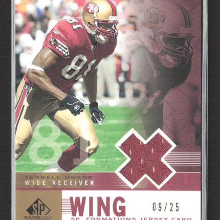 2003 Upper Deck SP Game Used SP Formations Terrell Owens #F1-TO 09/25 Jersey