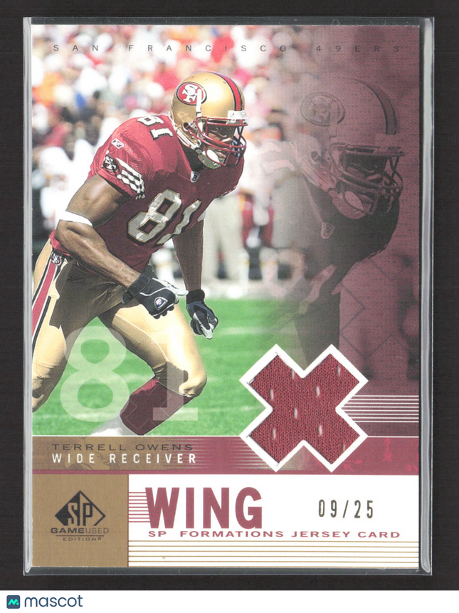 2003 Upper Deck SP Game Used SP Formations Terrell Owens #F1-TO 09/25 Jersey