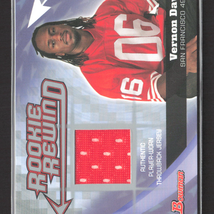 2006 Bowman Rookie Rewind Vernon Davis #BRR-VD Player-Worn Throwback Jersey