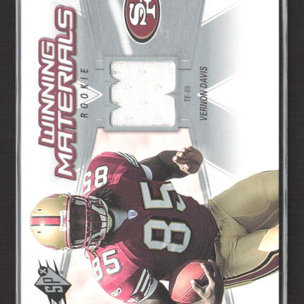 2006 Upper Deck SPx Winning Materials Vernon Davis #WMR-VD Memorabilia Jersey