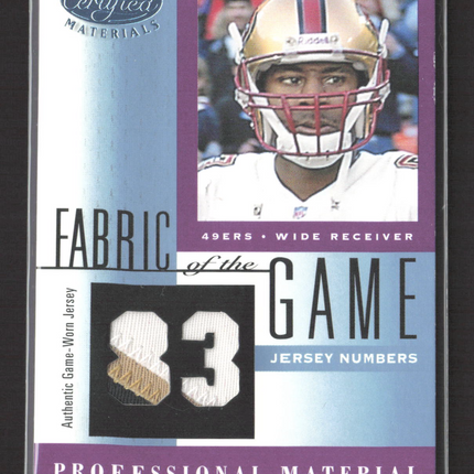 2001 Leaf Certified Materials Fabric of the Game J.J. Stokes #FG-122 Patch 80/83