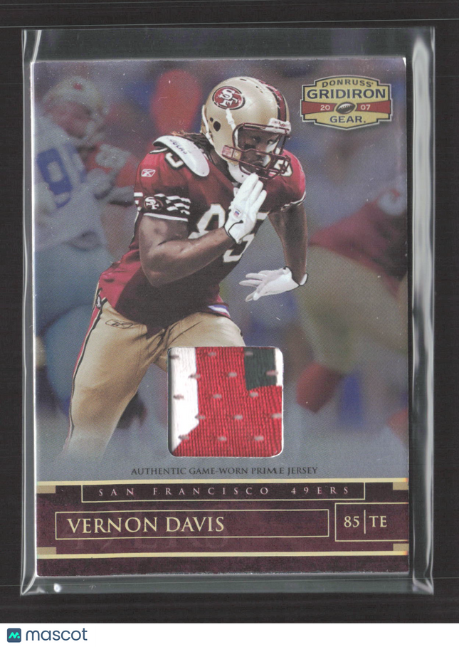 2007 Donruss Gridiron Gear Vernon Davis #46 Authentic Game-Worn Prime Patch /50