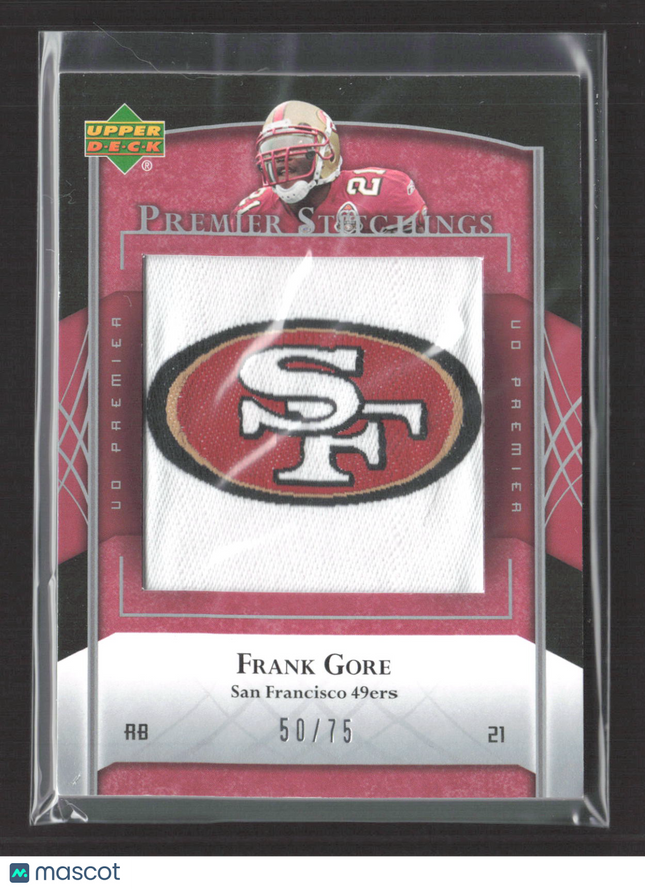 2007 Upper Deck UD Premier Premier Stitchings Frank Gore #PS-35 Patch 50/75