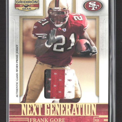 2007 Gridiron Gear Next Generation Frank Gore #NG-12 Game-Worn Patch 05/50