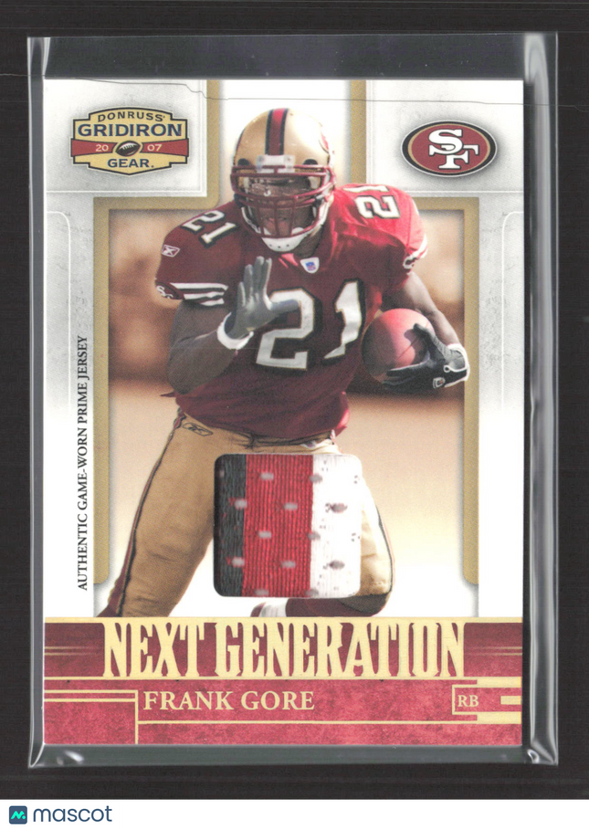 2007 Gridiron Gear Next Generation Frank Gore #NG-12 Game-Worn Patch 05/50