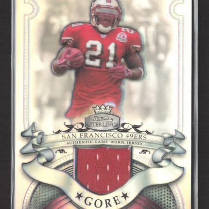 2007 Bowman Sterling Frank Gore #BSVR-FG Refractor Game-Worn Jersey 140/199