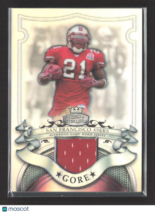 2007 Bowman Sterling Frank Gore #BSVR-FG Refractor Game-Worn Jersey 140/199