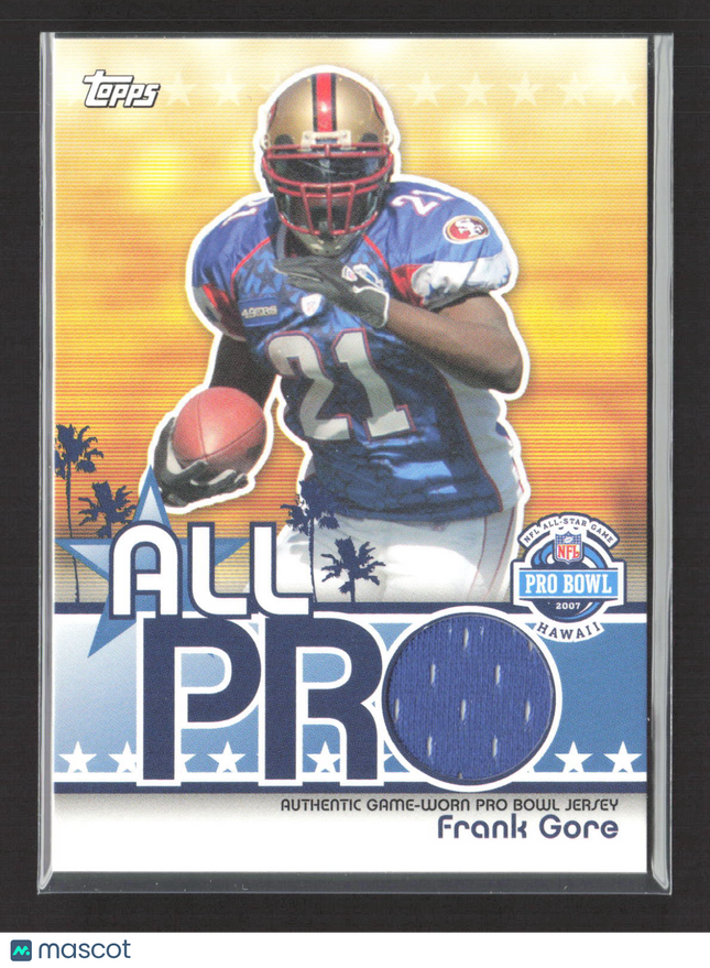 2007 Topps Football All Pro Frank Gore #APR-FG Game-Worn Pro Bowl Jersey