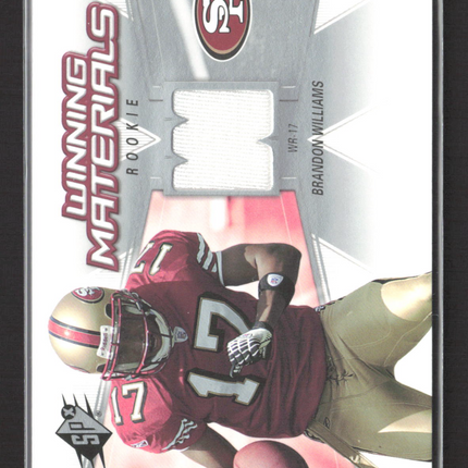 2006 Upper Deck SPx Winning Materials Brandon Williams #WMR-BW Jersey Patch