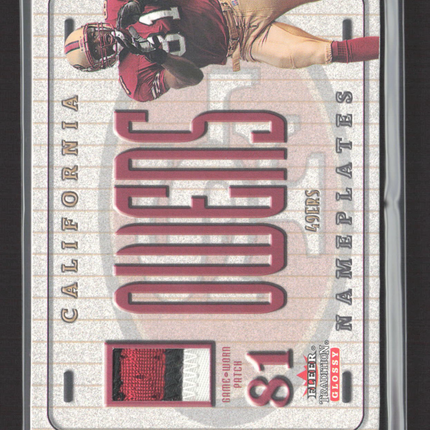 2001 Fleer Tradition Glossy Nameplates Terrell Owens #81 Game-Worn Patch