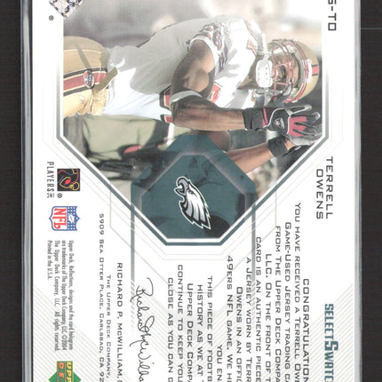 2004 Reflections Select Swatches Terrell Owens #SS-TO 31/99 Game-Used Jersey