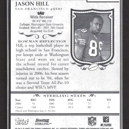 2007 Bowman Sterling Jason Hill #BSRR-JH Refractor 25/25 RC Patch