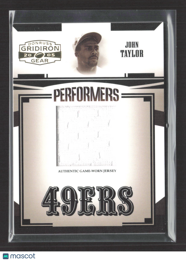 2005 Donruss Gridiron Gear Performers John Taylor #P-27 Game-Worn Jersey 016/100