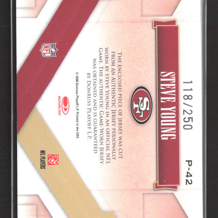 2008 Donruss Gridiron Gear Steve Young #P-42 Game-Worn Jersey 118/250
