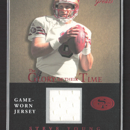 2004 Fleer Greats The Glory of Their Time Steve Young #GT-SY Game-Worn Jersey