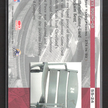 2001 Donruss Classics Stadium Stars Steve Young #SS-24 Authentic Stadium Seat