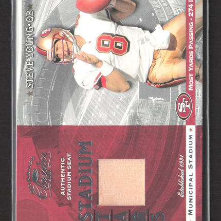 2001 Donruss Classics Stadium Stars Steve Young #SS-24 Authentic Stadium Seat