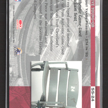 2001 Donruss Classics Stadium Stars Steve Young #SS-24 Authentic Stadium Seat