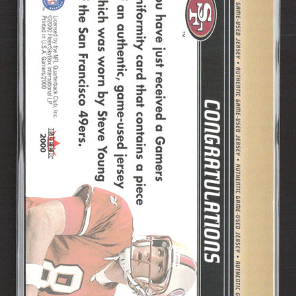 2000 Fleer Gamers Gamers Uniformity Steve Young Game-used jersey